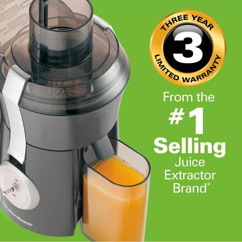Hamilton Beach Big Mouth Centrifugal Juicer, 825W, 20 oz. Grey