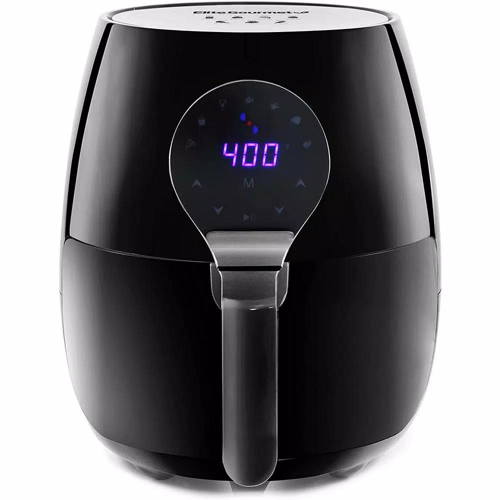 Maximatic Elite Gourmet 5.3 Qt. Digital Air Fryer, 1350W Oil-Free Multi-Cooker, Black