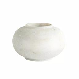 3R Studios White Handmade Marble Decorative Rose Bowl Vase with Distressed Finish thumbnail 1
