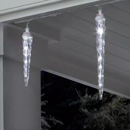 LightShow 48-Light White Shooting Star Icicle LED String Light, 7 ft Outdoor Holiday Decor thumbnail 3
