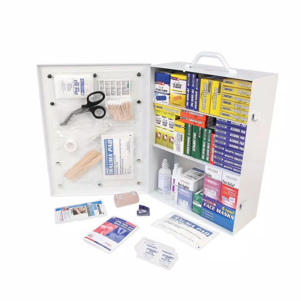 Rapid Care 1100-Piece 3-Shelf First Aid Cabinet - ANSI Class A+ OSHA Compliant