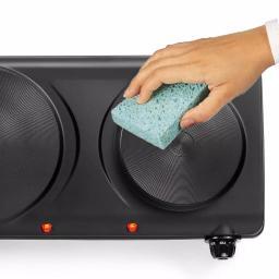 Continental Electric Portable 2-Burner Black Hot Plate with Cast Iron Plates and Adjustable Temperature Controls thumbnail 7