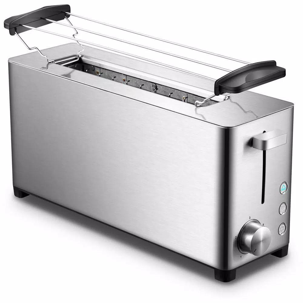 Caso Design 4-Slice Stainless Steel Wide Slot Toaster with Bun Warmer