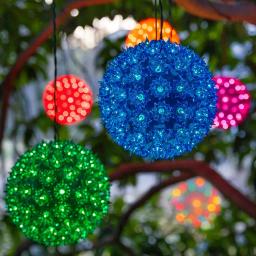 Wintergreen Lighting 7.5 in. 120-Light Green LED Decorative Starlight Sphere thumbnail 3