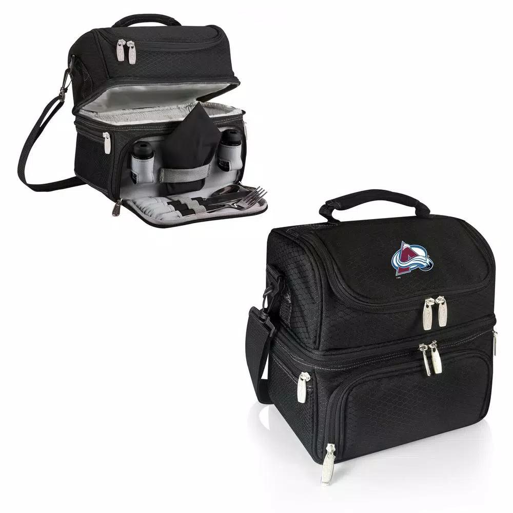 Picnic Time Pranzo Colorado Avalanche Black Insulated Lunch Bag and Picnic Tote with Utensil Set