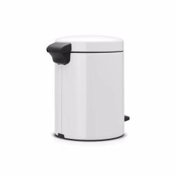 Brabantia Icon 1.3 Gal. White Steel Step-On Trash Can with Soft-Close Lid thumbnail 2