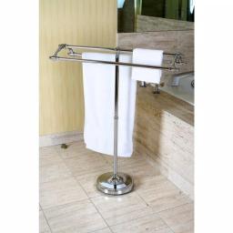 Kingston Brass Pedestal Round Plate Floor Standing Towel Rack - Polished Chrome thumbnail 2