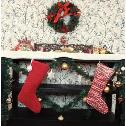 LR Home 20 in. Red and White Chevron Cotton Christmas Stocking with Pom Pom thumbnail 3