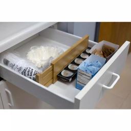 Unbranded Natural Bamboo Drawer Organizer Divider - 12.5 in. x 4 in. Tension Spring Partition thumbnail 5