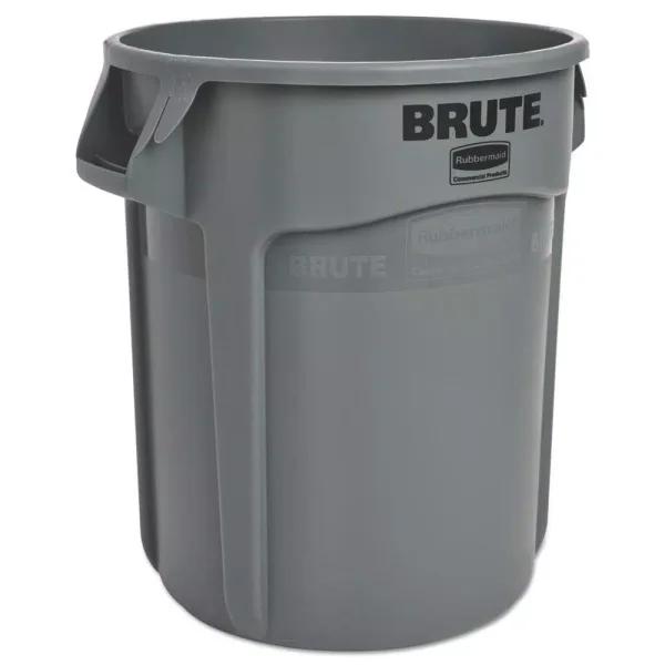 Rubbermaid Commercial Products 20 Gallon Gray Plastic Round Brute Trash Can, Heavy Duty Commercial Waste Container