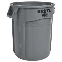 Rubbermaid Commercial Products 20 Gallon Gray Plastic Round Brute Trash Can, Heavy Duty Commercial Waste Container thumbnail 1