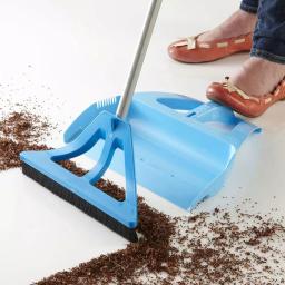 WISP 3-Piece Broom and Dustpan Set with Telescoping Handle and Bristle Seal Technology - Blue thumbnail 7