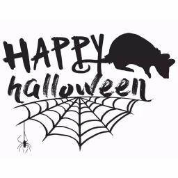 WallPops Happy Halloween Wall Quote Decals - 6 Piece Spider Web and Rat Set thumbnail 2