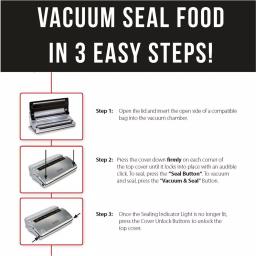 Caso VC 200 Food Vacuum Sealer with Integrated Cutter, Roll Box, and Bonus Bag & Roll Set thumbnail 9
