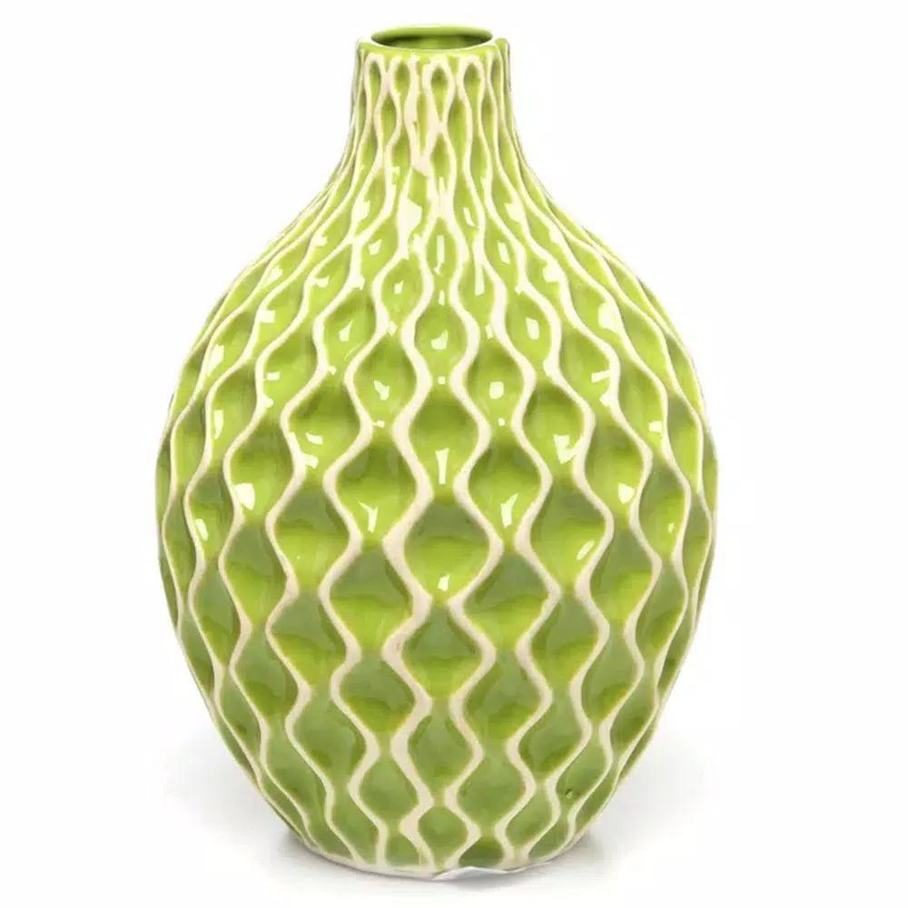Benjara Agatha Colorful Ceramic Decorative Vases, Set of 3, Modern Table Vases