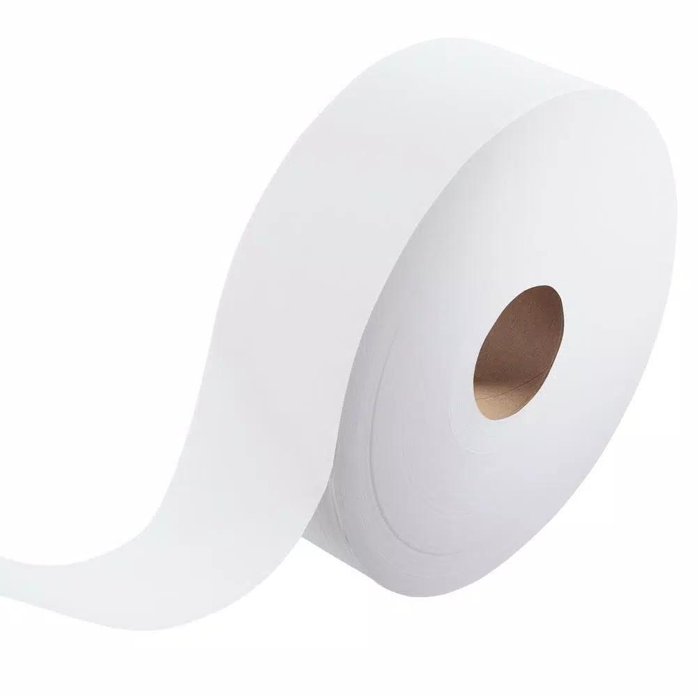 Scotts JRT 1-Ply White Jumbo Roll Commercial Toilet Paper, 12 Rolls Per Carton