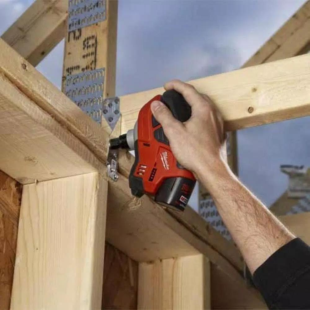 Milwaukee 2458-21 M12 12V Lithium-Ion Cordless Palm Nailer Kit with 1.5Ah Battery, Charger and Bag