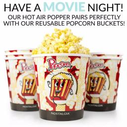 Nostalgia Aqua Hot Air Popcorn Maker, 1040W Countertop Popcorn Popper with LED Power Gauge thumbnail 6