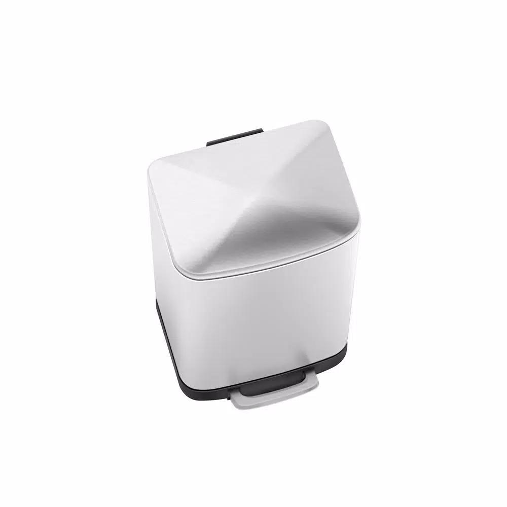 Innovaze 1.6 Gal. Brushed Stainless Steel Rectangular Step-On Trash Can with Fingerprint-Free Finish