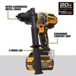DEWALT 20V MAX Brushless 1/2 in. Hammer Drill/Driver Kit with FLEXVOLT ADVANTAGE & 6.0 Ah Battery thumbnail 3