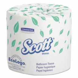 Kimberly-Clark PROFESSIONAL Scott Standard 1-Ply White Bath Tissue, 80 Rolls thumbnail 1