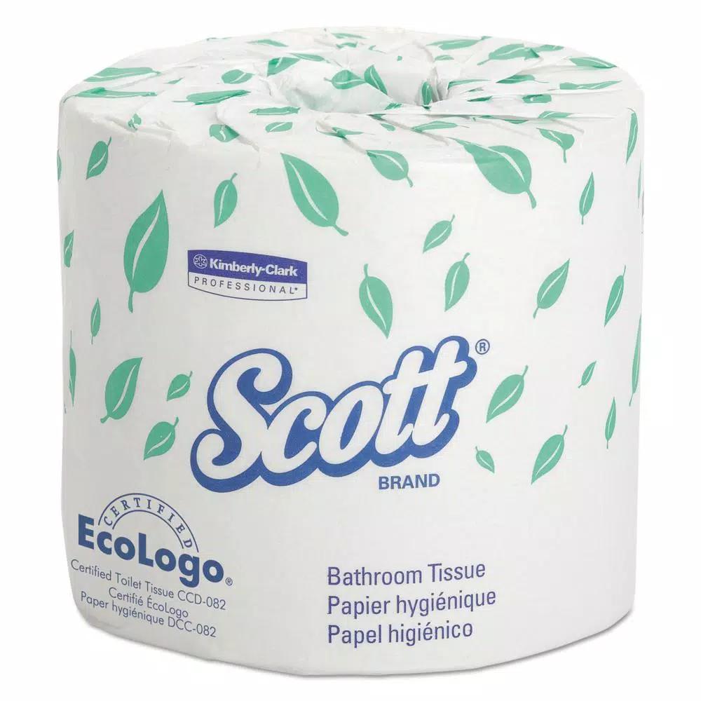 Kimberly-Clark PROFESSIONAL Scott Standard 1-Ply White Bath Tissue, 80 Rolls