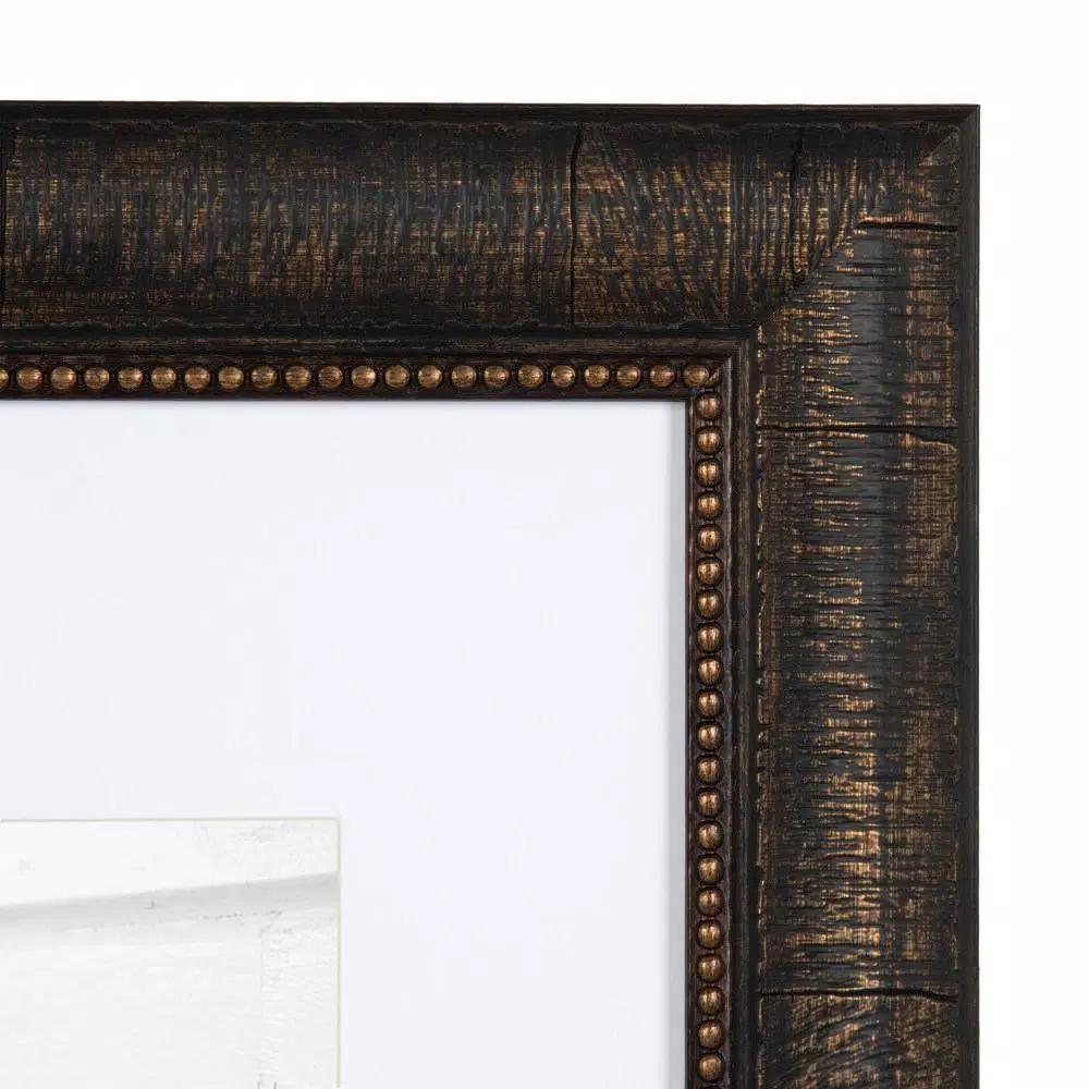 Kate and Laurel Aldridge 11 x 14 Bronze Picture Frame Set of 2 with 8 x 10 White Mat