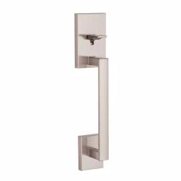 Kwikset San Clemente Satin Nickel Handleset with Halifax Square Lever & Microban Technology thumbnail 2