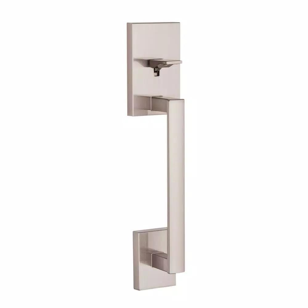 Kwikset San Clemente Satin Nickel Handleset with Halifax Square Lever & Microban Technology
