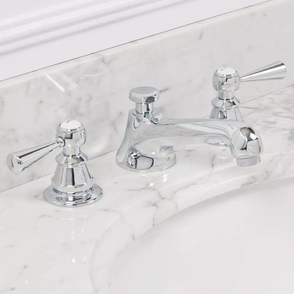 Water Creation Century Classic 8 in. Widespread Bathroom Faucet, Triple Plated Chrome with Pop-Up Drain