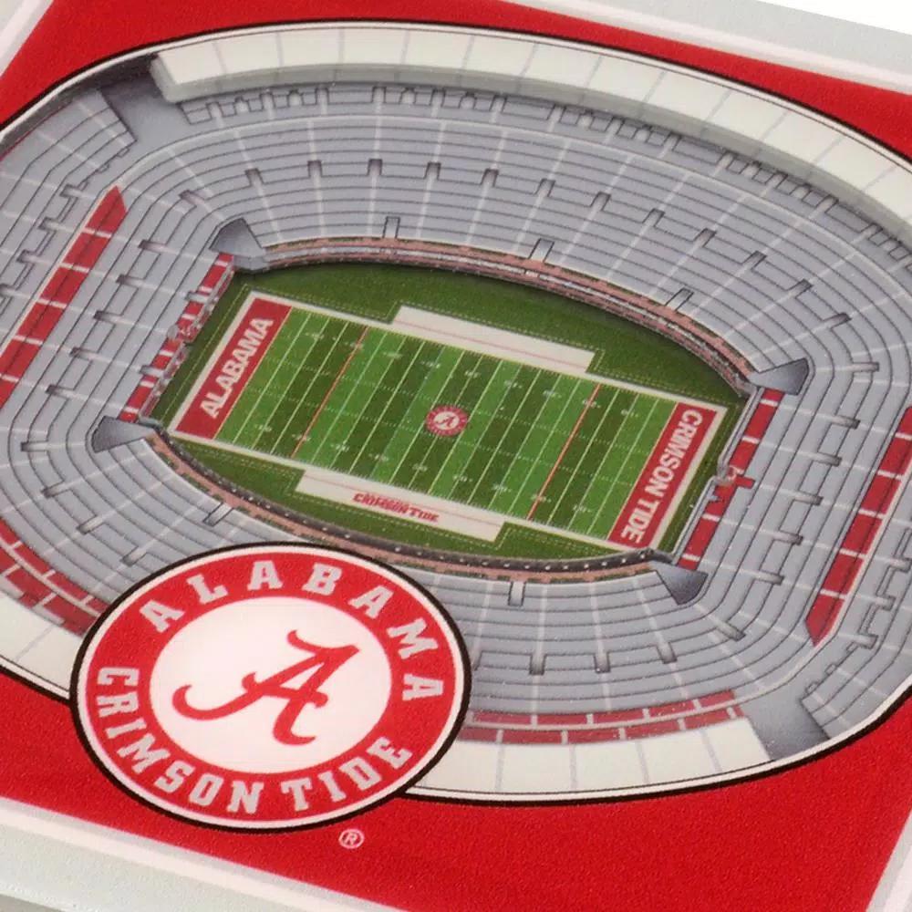 YouTheFan NCAA Alabama Crimson Tide StadiumViews 3D Bryant-Denny Stadium Coasters, 2-Pack