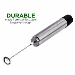 Ovente Stainless Steel Handheld Milk Frother and Electric Beverage Mixer, Silver thumbnail 5