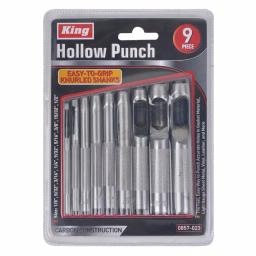 KING 9-Piece Hollow Punch Set, Carbon Steel Hand Tool Set thumbnail 2
