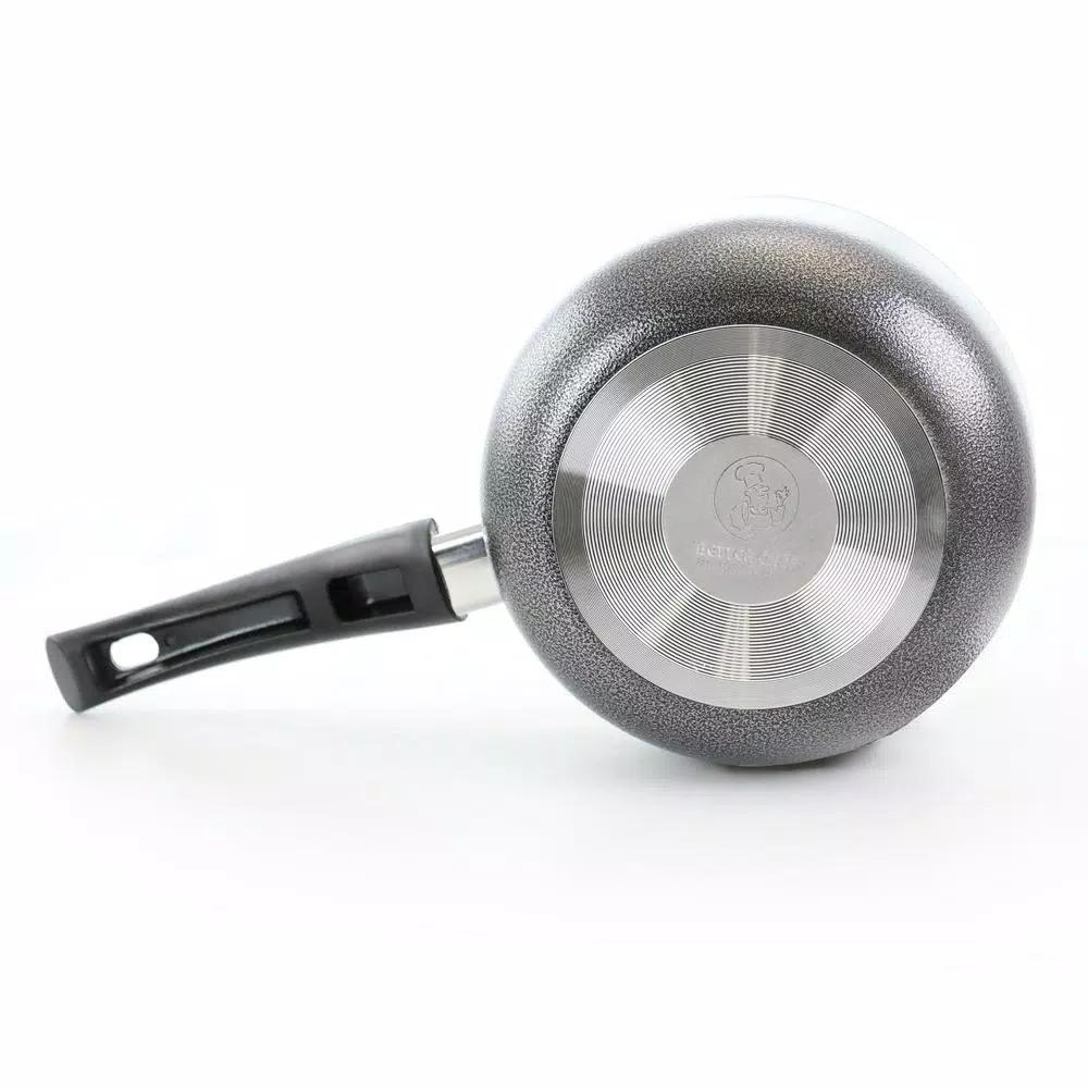 Better Chef 1.5 Qt. Aluminum Nonstick Saucepan with Tempered Glass Lid, Gray