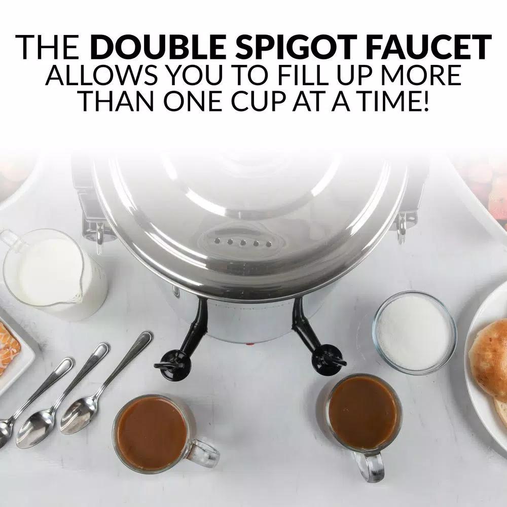 Nostalgia 45-Cup Stainless Steel Quick Brewing Coffee Urn with Double Spigot