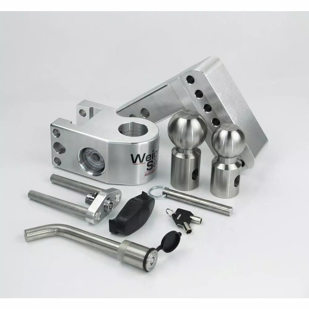 Weigh Safe Weigh-Safe 4 in. Drop Adjustable Class V Ball Mount with Built-in Hydraulic Scale