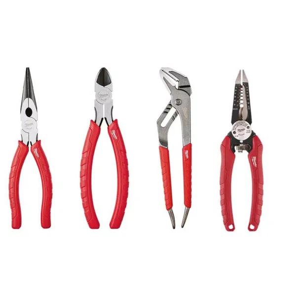 Milwaukee 4-Piece Electrician Pliers Kit, Professional Hand Tool Set