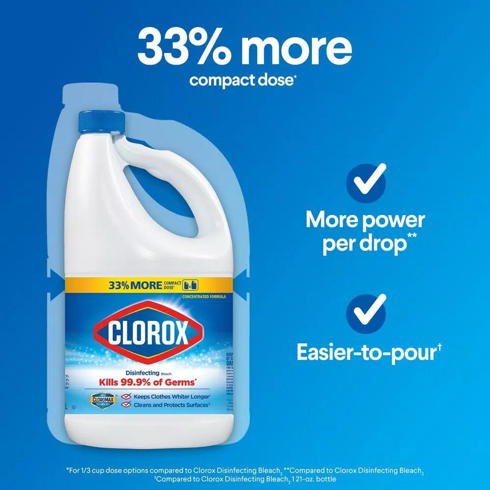 Clorox Disinfecting Bleach Regular Concentrated Liquid Cleaner, 81 oz