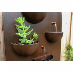 Kenroy Home Silva 31 in. Steel Wall Fountain with Built-in Planters, Rusty Red Finish thumbnail 7