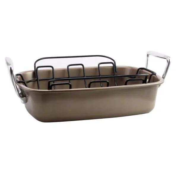 Gibson Home Harvest 2-Piece Nonstick Turkey Roaster with Rack, 32 qt.