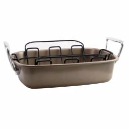 Gibson Home Harvest 2-Piece Nonstick Turkey Roaster with Rack, 32 qt. thumbnail 1