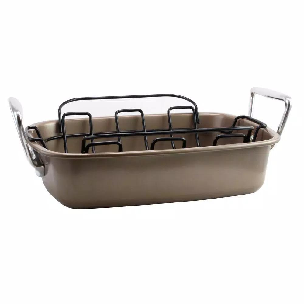 Gibson Home Harvest 2-Piece Nonstick Turkey Roaster with Rack, 32 qt.