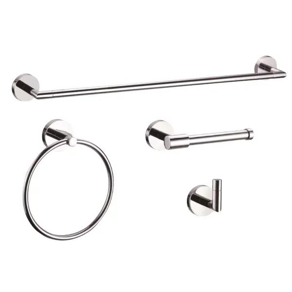 Design House Graz 4-Piece Bathroom Hardware Accessory Kit, Polished Chrome