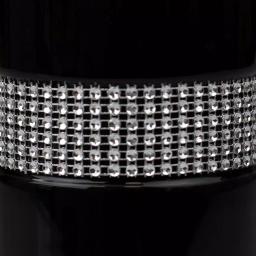 Unbranded Black Ceramic Luxury Toilet Brush Holder with Sequin Accents and Stainless Steel Handle thumbnail 4