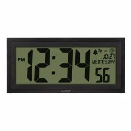La Crosse Technology 15 in. Extra-Large Textured Atomic Digital Clock - Black, Wall or Tabletop thumbnail 1