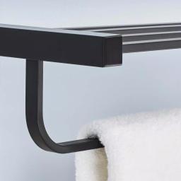 Glacier Bay Farrington 21 in. Wall Mount Towel Rack with Shelf and Bar, Matte Black thumbnail 4