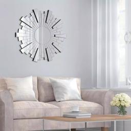 Pinnacle 36 in. Sunburst Silver Beveled Glass Contemporary Accent Mirror thumbnail 6