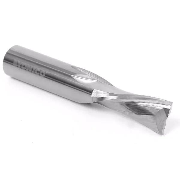 Yonico 1/2 in. Solid Carbide 2-Flute Low Helix Downcut Spiral End Mill, 1/2 in. Shank CNC Router Bit
