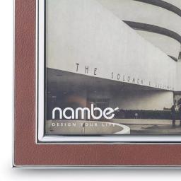 Nambe Novara Metal and Genuine Leather Picture Frame, 8 x 10, Silver thumbnail 2