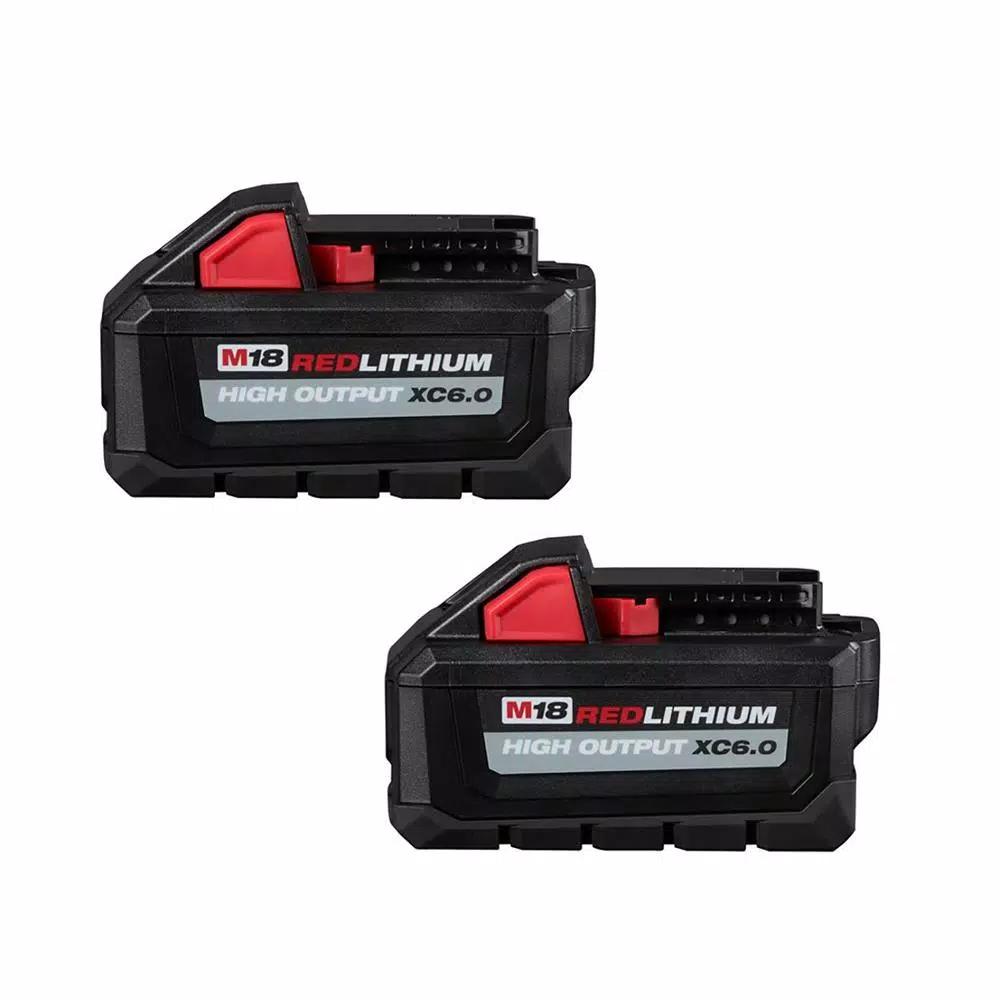 Milwaukee M18 REDLITHIUM HIGH OUTPUT 18V Lithium-Ion Battery Pack Combo Kit (4-Pack: 2x 6.0Ah & 2x 3.0Ah)